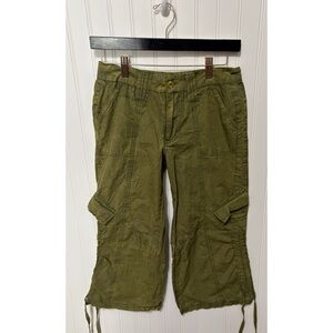 RECLAIMED VINTAGE Camo Low Rise Cropped Capri Drawstring Pants Womens Size 4